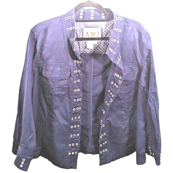 AMI women's open jacket with embellishments XL blk preowned - Picture 2 of 5